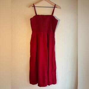 Old Navy Red Smocked Tank Dress